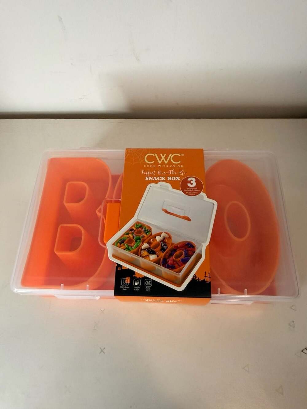Cook With Color BOO Halloween Snack Box Food Storage Container